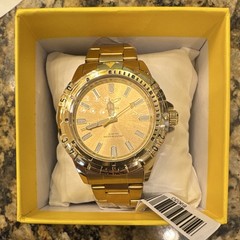 Invicta Men’s Quartz Gold Tone Analog Watch 45mm 30m Gold Bracelet w/ Box