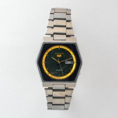 Vintage Seiko 5 Automatic Men’s Watch 6309-610A Hexagonal Green Dial Arabic Day