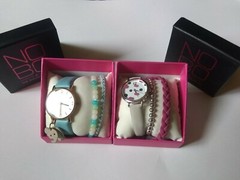 New 2 No Boundaries Watches With Bracelets Pink & Blue Fashion Accessories