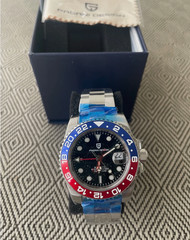 Pagani Design, 40mm, Automatic,GMT, (Pepsi), Oyster Bracelet, Sapphire Crystal.
