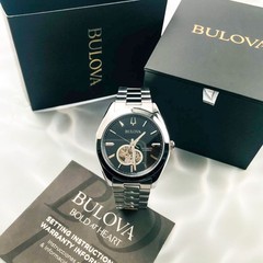 Bulova Surveyor 96A270 Automatic Men’s Watch with Open Heart Black Dial 42mm
