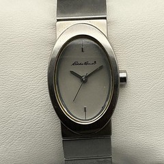 Eddie Bauer SM Oval Womens Watch 21mm Silver Stainless New Battery 6.25″
