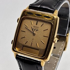 SEIKO H249-5010 Quartz Stainless Steel Gold Black 1.09 Watch
