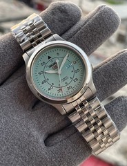 Seiko 5 Military Sky Blue Dail 7s26-02J0 21 Jewels Wrist Watch Mens Japan