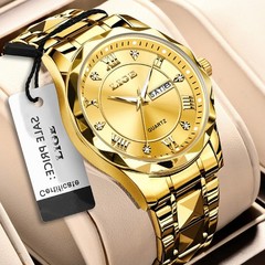 Men Quartz Watch Luxury Fashion Stainless Steel Waterproof Luminous Date Analog