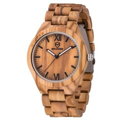 UWOOD Mens Natural Olive Wood Watch Wooden Watch for Men Father Christmas Gift