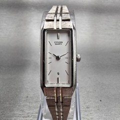 Citizen CQ Watch Women 13mm White Dial Silver Tone Rectangle 5421-S22393 New Bat