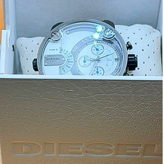 DIESEL DZ7269 Men’s Watch Stainless Steel Leather Band NIB – Extra Strap (Free)