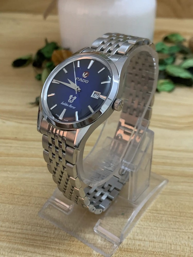 Rado Golden Horse Automatic Men’s Vintage Blue Dial Stainless Steel Wristwatch