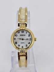 Rumours Women’s Watch 23MM MOP Dial Gold Cream Bracelet Bands 6.25″ NEW Battery