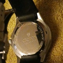 CROTON Men’s Stainless Steel Aquamatic Water Swiss QUARTZ Watch NIB