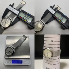 Seiko Type II 4336 8000 White Birch Day Date Quartz Watch 1978 Mesh Belt Japan
