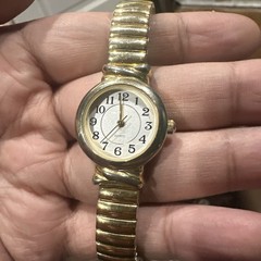 Working VTG Gold Ladies Watch New Battery 23mm Expansion Band FIt 8.5in Wrist