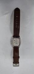 Fossil Arkitekt FS-4321 Chronograph Watch | Silver Tonneau Dial | Brown Leather