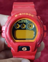 Rare Casio G-SHOCK 6900 Red Resin Digital Quartz Alarm Chronograph 200m Watch