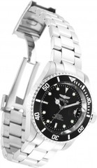 Invicta Men Pro Diver Black Dial Stainless Steel Bracelet Automatic Swiss Watch