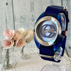 GUCCI 137.1 SYNC Blue Watch Used from jp