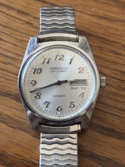 Working Vintage 1970s Caravelle Set-o-Matic Mens Watch