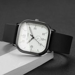 Square Quartz Watch Silicone Strap Casual Sports Men Women
