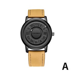 Men Quartz Watch Mirrorless Magetic Bead Dial Steel Males WristwatchZA9K
