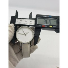 Nixon Moving Out Kengsington Silver Tone Steel Watch with White Leather Band