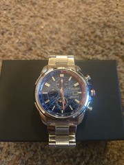 Citizen Eco-Drive Marvel Spider-Man Chronograph Blue Dial Stainless Watch
