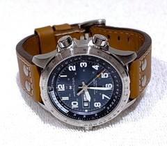 Hamilton Khaki Aviation X-Wind Auto Blue Dial Leather Band Men Watch H77765541