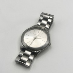 Michael Kors MK 3178 Slim Runway Unisex Watch 7″ Silver Tone New Battery