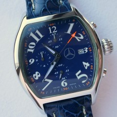 Mercedes Benz Classic Racing Sport Car Accessory Blue Design Chronograph Watch
