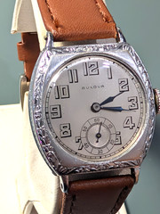 Bulova 1928 CONQUEROR Art Deco, 14K WGF. Very Nice. Original. Runs Well. Read.