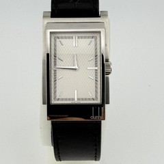 Vintage DUNHILL Wafer 8035 Silver White Dial 26mm Rectangle Quartz Men’s Watch