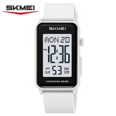 SKMEI Men Rectangle Watch LED Countdown Wristwatch Boys Girl Digital Sport Watch