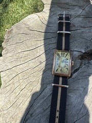 Giant Exploding Arabic Numbers Tank Art Deco Watch From 1920s or 1930s vintage