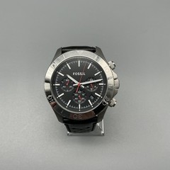 Fossil CH2859 Mens Watch 44mm Black Dial Chronograph Leather Date New Battery
