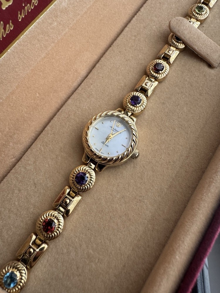 Vintage Jules Jurgensen Gemstone Watch MOP Dial Amethyst Topaz Peridot