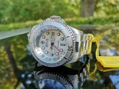Invicta Men’s Hydromax 52mm Silver Dial GMT Stainless Steel Bracelet Swiss Watch