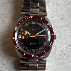 Vintage 1971 Timex Electric Dive Watch 76770 Roulette Dial M41 Orange Hand