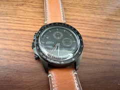Fossil Sport 54 Black 1/10 Sec Chronograph 42mm Watch Leather CH3050 New Battery