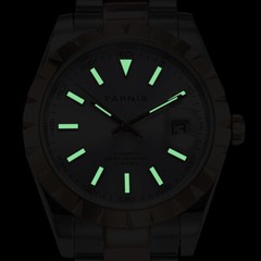 39.5mm Parnis New Design Elegant Luminous Marker Automatic Men Wristwatch