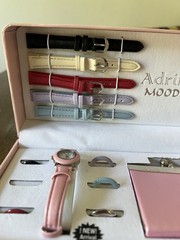 Vintage Adrina Moods Women’s Quartz Analog Watch Faux Leather Strap Set w/ Box