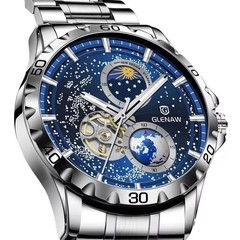 42MM GLENAW Men’s Automatic Watch Luxury Waterproof Stainless Steel Luminous NEW