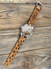 Skeleton Watch Hand Engraved & Vintage Swiss Pocket Watch Movement China, 48mm