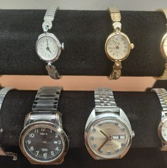 Lot of 10 Vintage Timex Wristwatches mix of men and women styles Untested