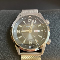BERNY 41.5mm Automatic Compressor Dive Watch Sunray dial extra mesh strap
