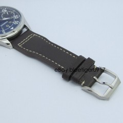 PARNIS 44mm Men Chinese 6497 Hand Winding Movement Vintage Watch Coffee Strap