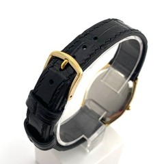 Favre Leuba Geneve Quartz Watch 18cm 7.08in Black Gold Working Vintage Japan