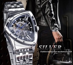 Forsining Mens Big 43mm Waterproof Triangle Luxury Watch. Great Gift Idea