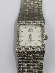 VTG 70s Seiko Women Watch Silver Tone 18K Electric Gold Plated W/ New Battery!
