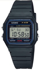 Casio Collection F-91W Digital Wristwatch Black Genuine JPN Vintage Style Box
