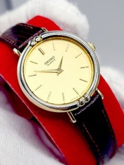 Rare [WORKS] 1987 Seiko 25mm Women’s Gold Tone Dress Watch Ladies Japan Made